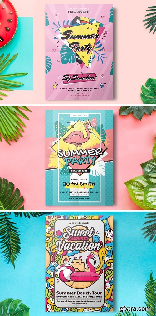 Summer Flyer Party Template Bundle