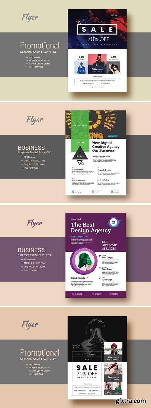 Business And Corporate Digital Agency Flyer Bundle