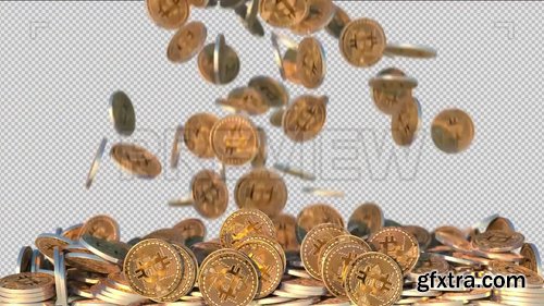 Falling Pile Of Bitcoins 240650