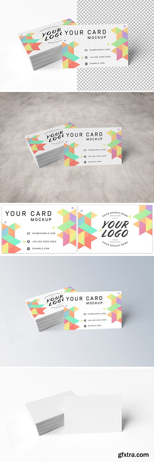 Stack of Business Cards on White Mockup 264497299