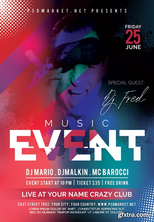 CLUB MUSIC EVENT FLYER – PSD TEMPLATE