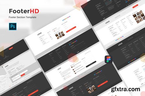 FooterHD - Footer UI Kit Template For Photoshop