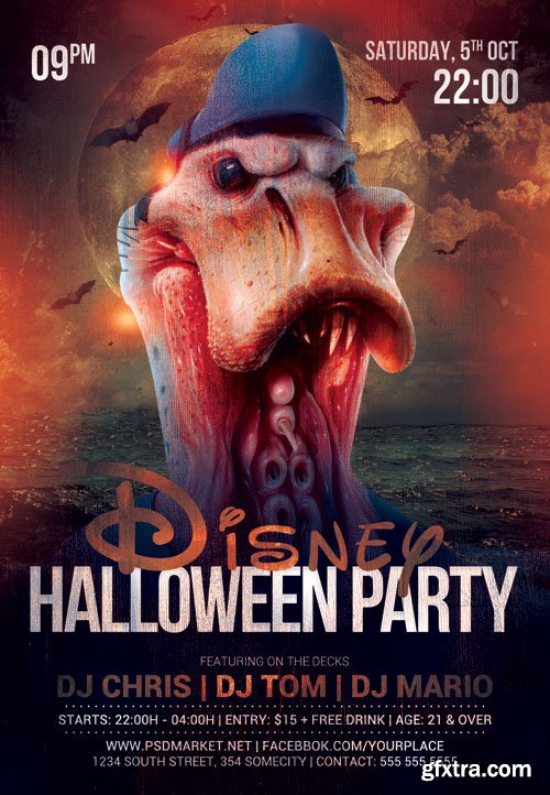 DISNEY HALLOWEEN FLYER – PSD TEMPLATE