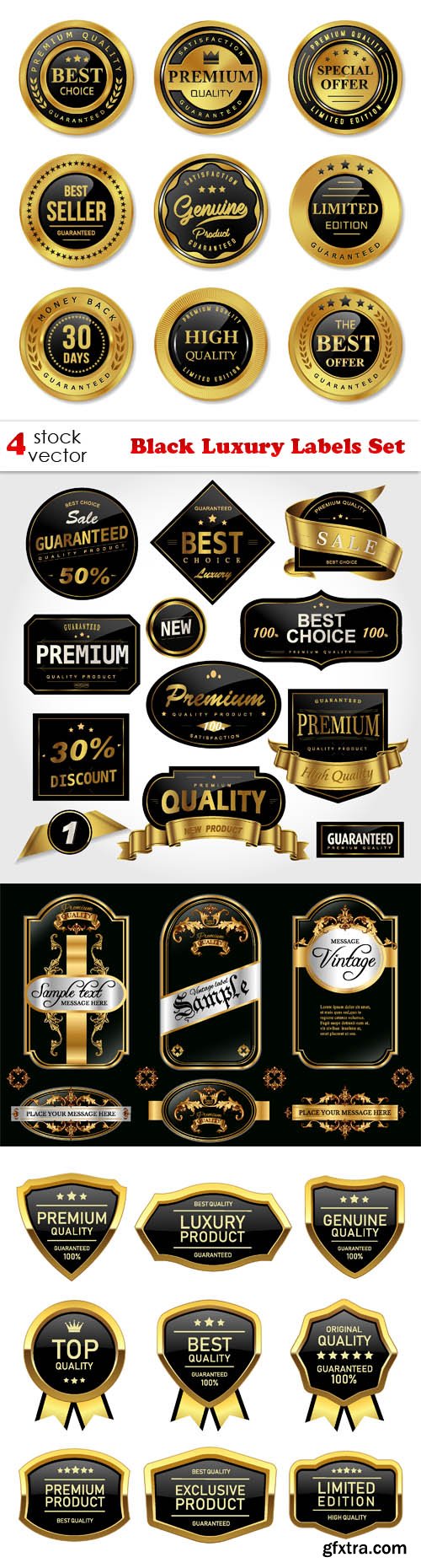 Vectors - Black Luxury Labels Set