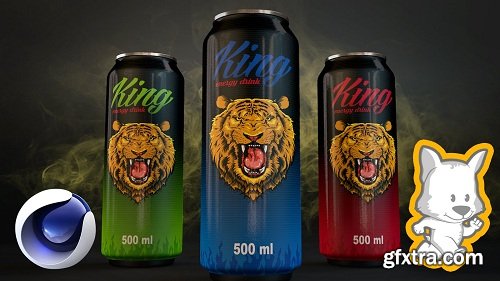 3D Product Visualization in Cinema 4D - Model, texture and render an Energy Drink Poster