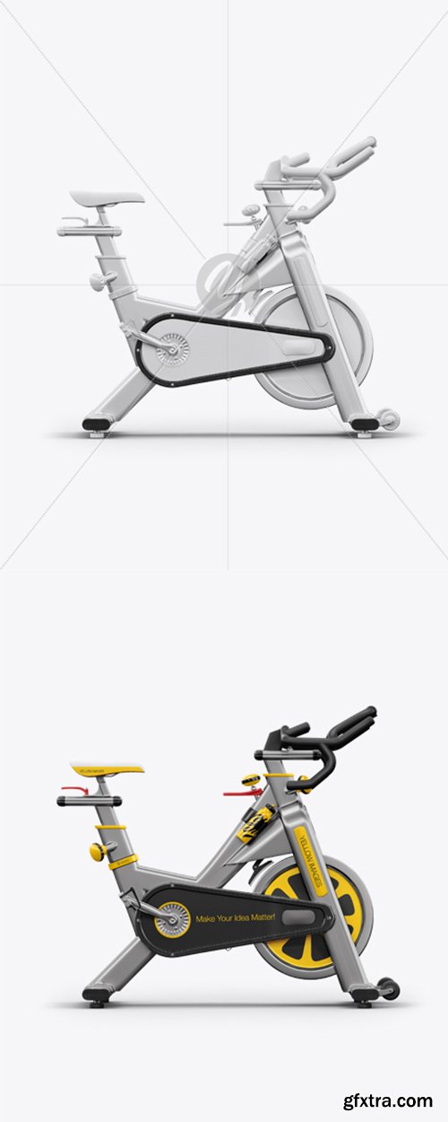 Exercise Bike Mockup - Side View 23011