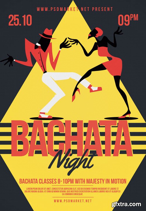 BACHATA NIGHT FLYER - PSD TEMPLATE