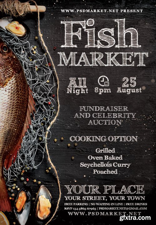 FISH MARKET FLYER - PSD TEMPLATE