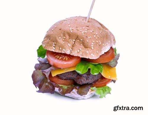 A Cheese Burger Isolated - 8xJPGs