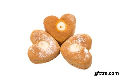 Biscuit Heart Isolated - 8xJPGs