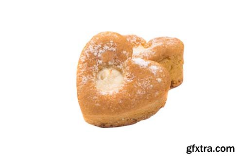 Biscuit Heart Isolated - 8xJPGs