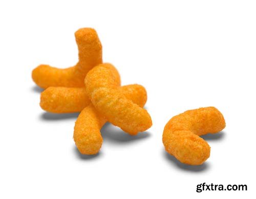 Cheese Puffs Isolated - 6xJPGs