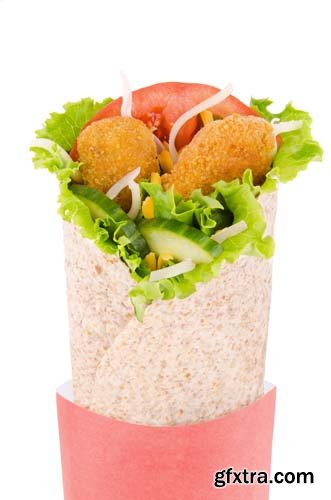 Chicken Wrap Isolated - 6xJPGs