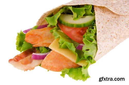 Chicken Wrap Isolated - 6xJPGs