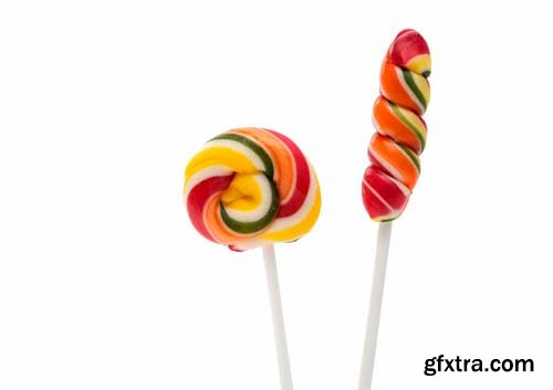 Colorful Spiral Lollipop Isolated - 5xJPGs