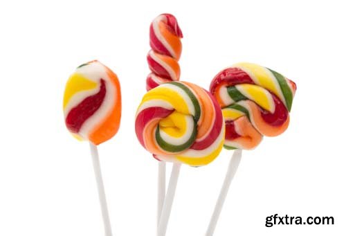 Colorful Spiral Lollipop Isolated - 5xJPGs