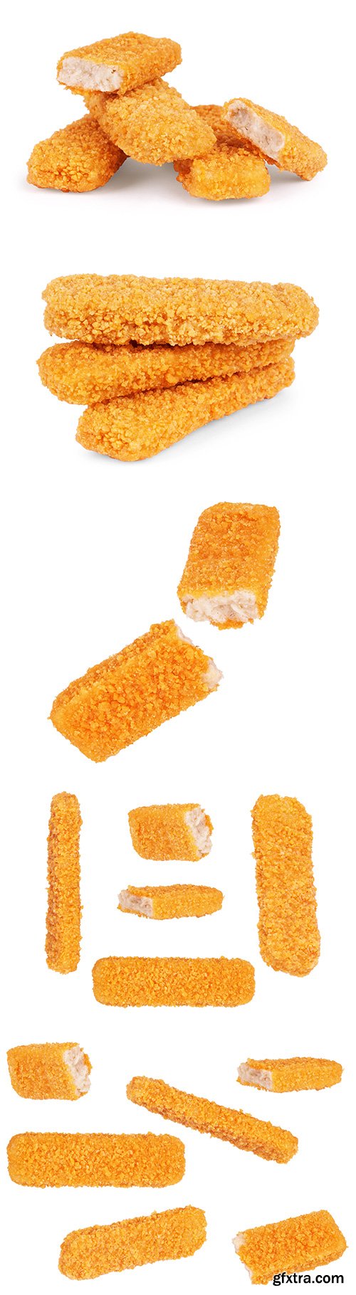 Crispy Fish Fingers Isolated - 9xJPGs