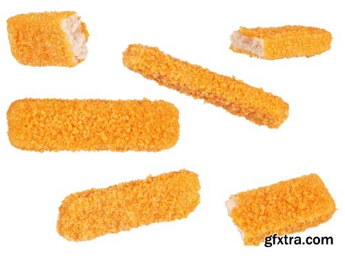 Crispy Fish Fingers Isolated - 9xJPGs