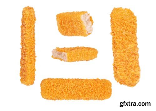 Crispy Fish Fingers Isolated - 9xJPGs