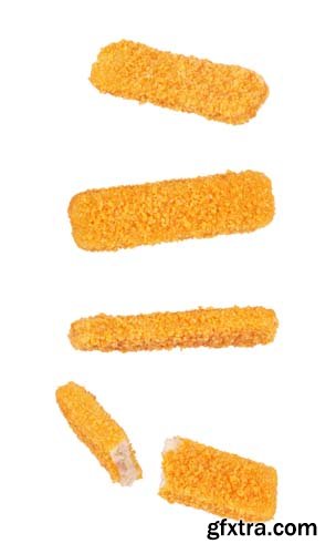 Crispy Fish Fingers Isolated - 9xJPGs