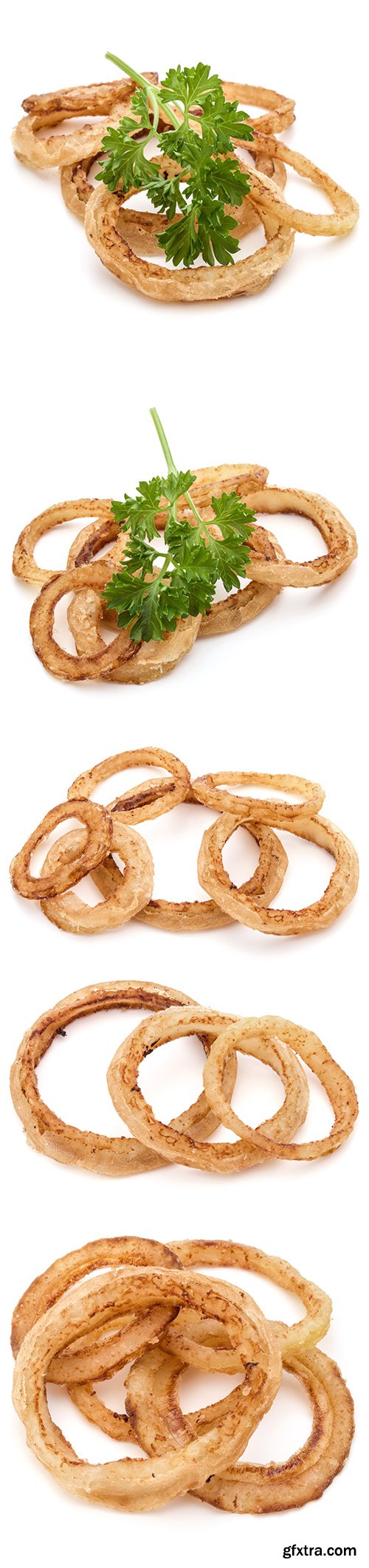 Crispy Fried Onion Rings Isolated - 8xJPGs