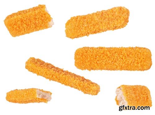 Crispy Fish Fingers Isolated - 9xJPGs