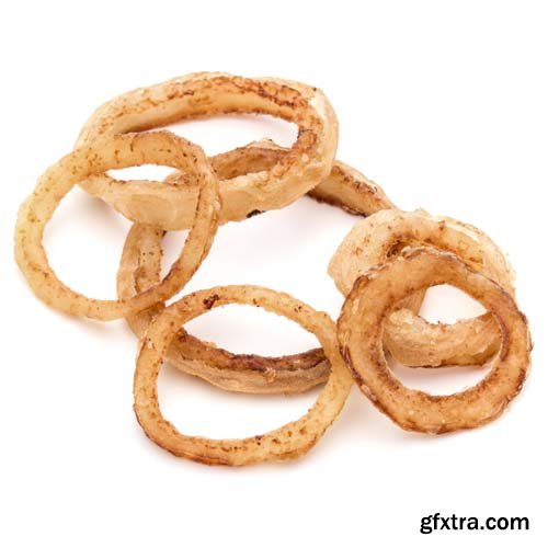 Crispy Fried Onion Rings Isolated - 8xJPGs