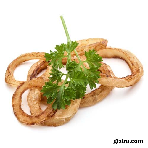 Crispy Fried Onion Rings Isolated - 8xJPGs