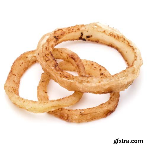 Crispy Fried Onion Rings Isolated - 8xJPGs