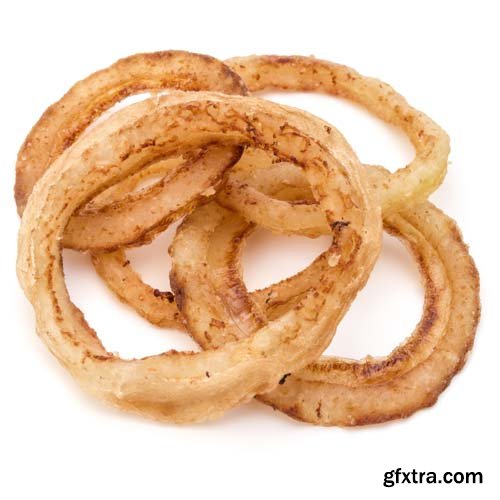 Crispy Fried Onion Rings Isolated - 8xJPGs