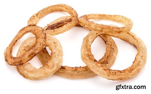 Crispy Fried Onion Rings Isolated - 8xJPGs