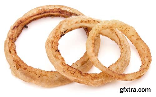 Crispy Fried Onion Rings Isolated - 8xJPGs