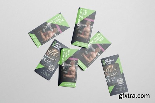 Gym and Fitness AI and PSD Trifold Brochure