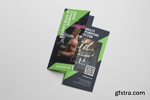 Gym and Fitness AI and PSD Trifold Brochure