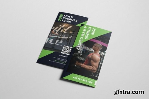 Gym and Fitness AI and PSD Trifold Brochure