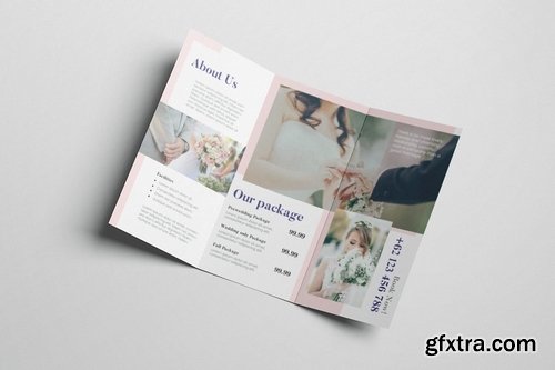 Wedding Organizer AI and PSD Trifold Brochure