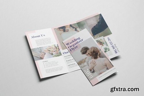 Wedding Organizer AI and PSD Trifold Brochure