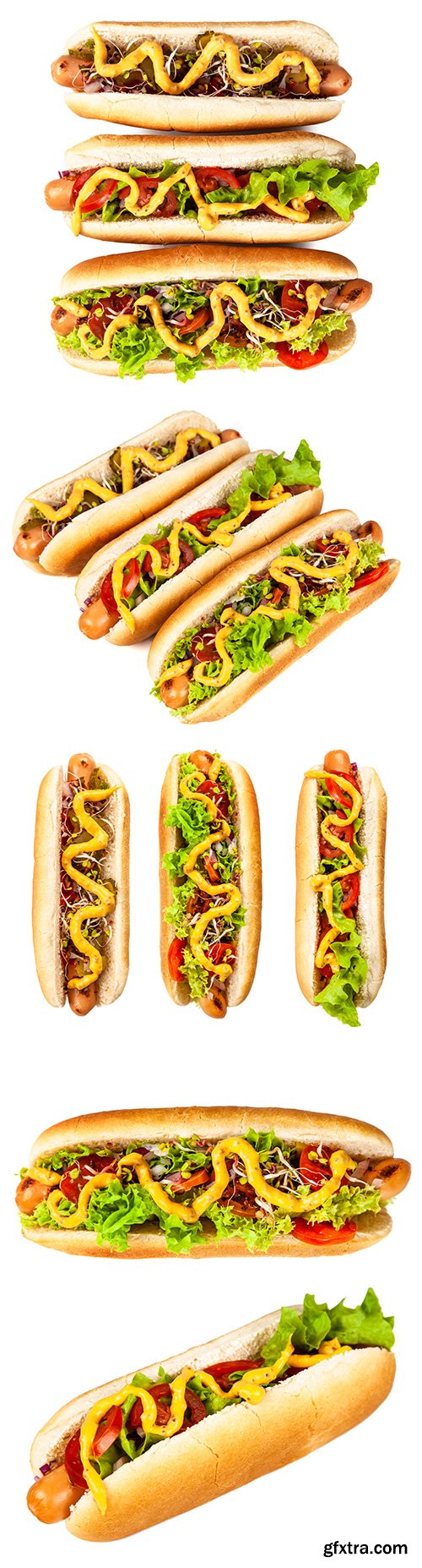 Delicious Hotdogs Isolated - 10xJPGs