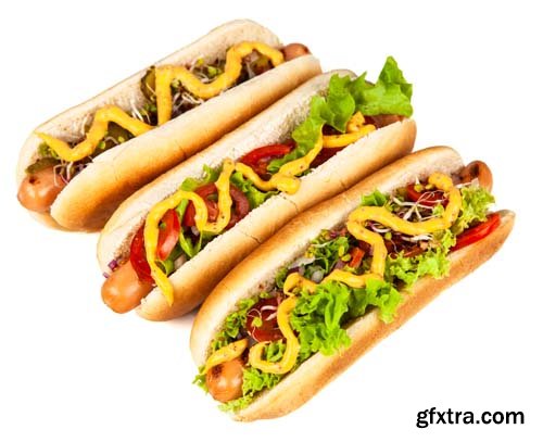 Delicious Hotdogs Isolated - 10xJPGs