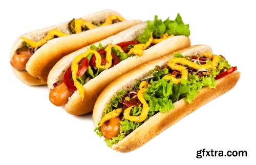 Delicious Hotdogs Isolated - 10xJPGs