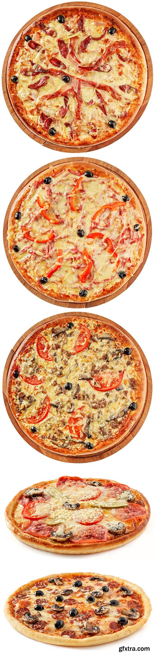 Different Round Pizzas Isolated - 15xJPGs