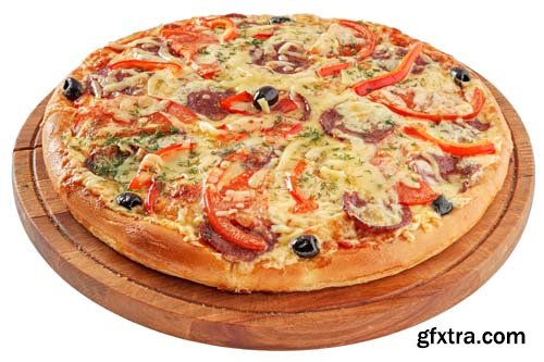 Different Round Pizzas Isolated - 15xJPGs