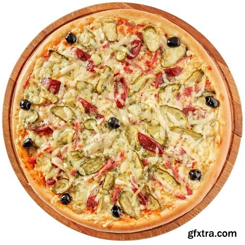 Different Round Pizzas Isolated - 15xJPGs