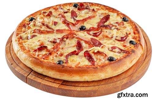 Different Round Pizzas Isolated - 15xJPGs