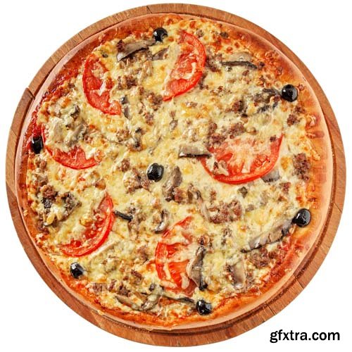 Different Round Pizzas Isolated - 15xJPGs