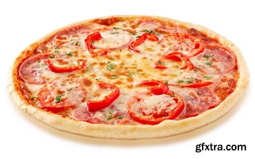 Different Round Pizzas Isolated - 15xJPGs