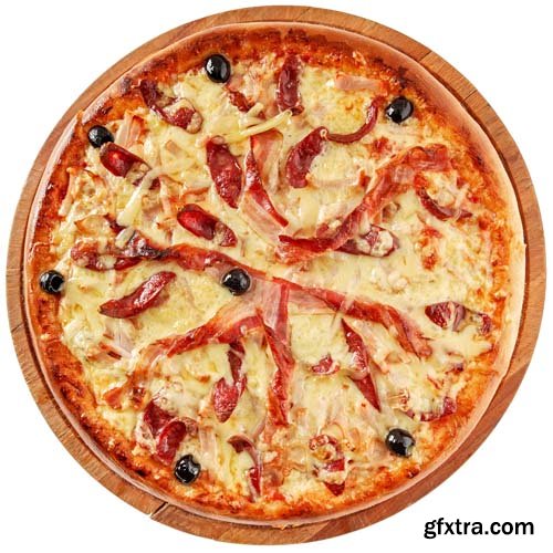 Different Round Pizzas Isolated - 15xJPGs