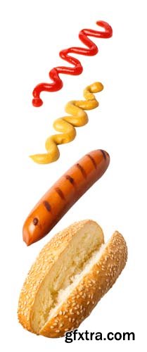 Fly Hot-Dog Isolated - 5xJPGs