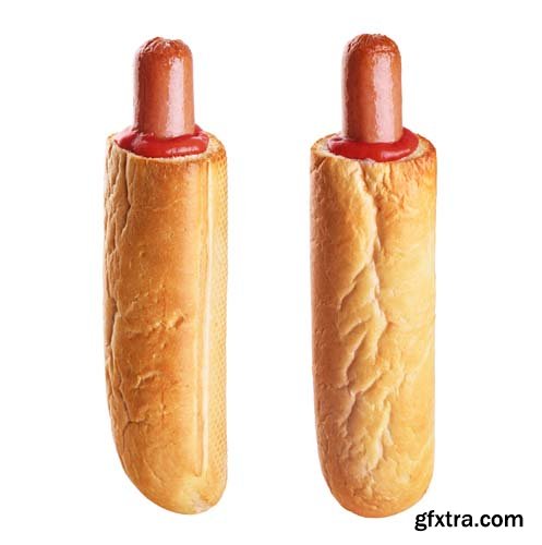 French Hot-Dog Isolated - 10xJPGs