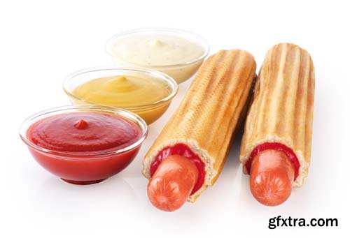 French Hot-Dog Isolated - 10xJPGs